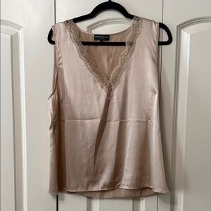 Generation Love Blush Satin Lace Trim Sleeveless Top